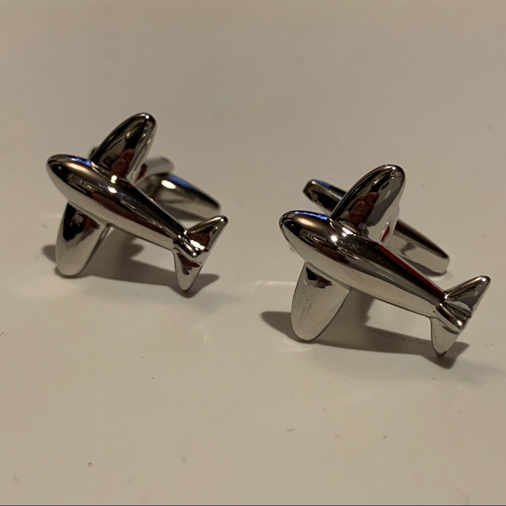 New Chrome Airplane Cufflinks
